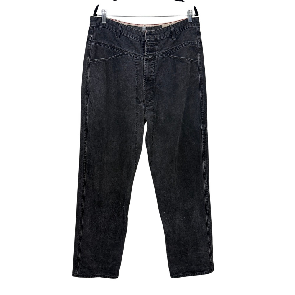 Marithé François Girbaud Women's Black Denim Jeans Vintage High Rise Wide Leg 36